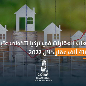 مبيعات العقارات في تركيا تتخطى عتبة 416 ألف عقار خلال 2022