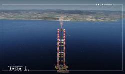 President Erdogan Participate in the Ceremony of Finishing Construction of Canakkale Bridge Towers President Erdogan Participate in the Ceremony of Finishing Construction of Canakkale Bridge Towers