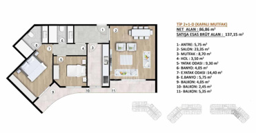 Marka Atakent IMT- 1330 | Daire Planları