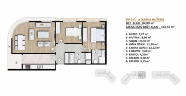 Marka Atakent IMT- 1330 | Daire Planları