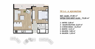 Marka Atakent IMT- 1330 | Daire Planları