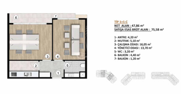 Marka Atakent IMT- 1330 | Daire Planları