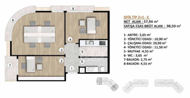 Marka Atakent IMT- 1330 | Daire Planları