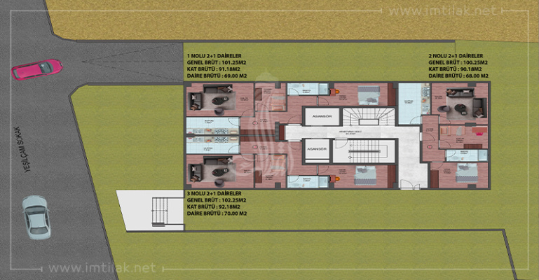 Seafront apartments for sale in Istanbul Küçükçekmece, suitable for Turkish citizenship - Blue Garden (2) | Apartment Plans