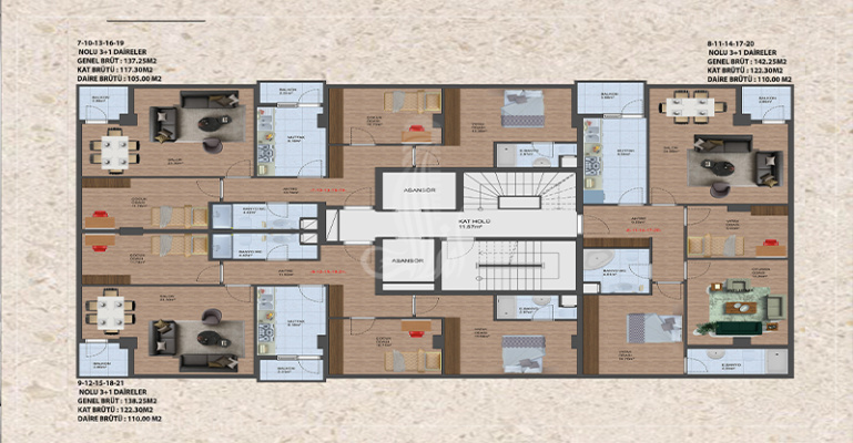 Seafront apartments for sale in Istanbul Küçükçekmece, suitable for Turkish citizenship - Blue Garden (2) | Apartment Plans