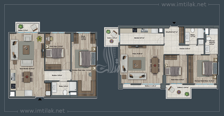 Bahçeyaka Project IMT - 93 | Apartment Plans