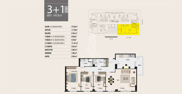 Tema Tower Complex  IMT - 258 | Apartment Plans