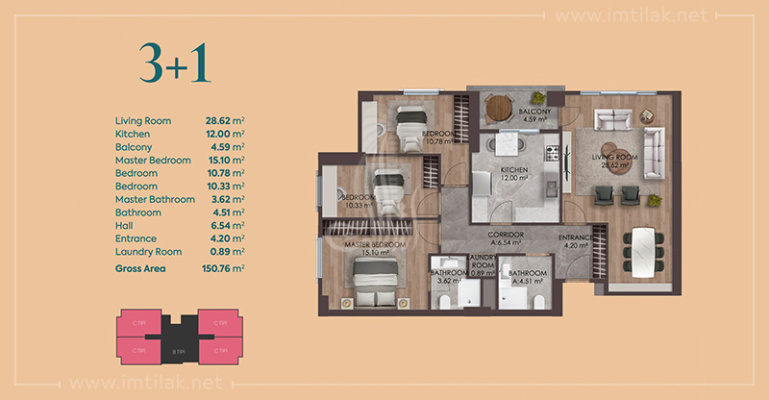 Sakura project IMT - 1344 | Apartment Plans