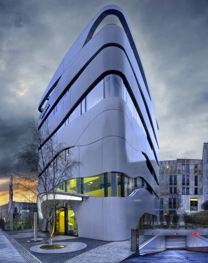 with shops and offices