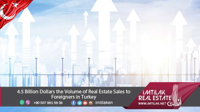 Increasing The Volume of Real Estate Sales to Foreigners 4.5 Billion Dollars the Volume of Real Estate Sales to Foreigners in Turkey