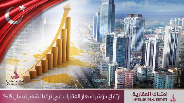 صعود مؤشر أسعار العقارات في تركيا لشهر نيسان 15% ارتفاع مؤشر أسعار العقارات في تركيا لشهر نيسان 15%