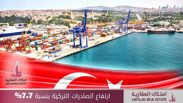 ارتفاع احصائيات الصادرات التركية بنسبة 7.7% ارتفاع الصادرات التركية بنسبة 7.7%