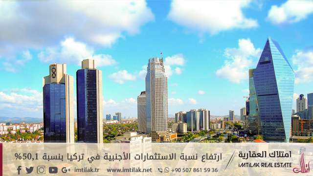 ارتفاع نسبة الاستثمارات الأجنبية في تركيا بنسبة 50,1% ارتفاع نسبة الاستثمارات الأجنبية في تركيا بنسبة 50,1%