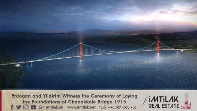 Erdogan and Yildirim Witness the Ceremony of Laying the Foundations of Chanakkale Bridge 1915 Erdogan and Yildirim Witness the Ceremony of Laying the Foundations of Chanakkale Bridge 1915