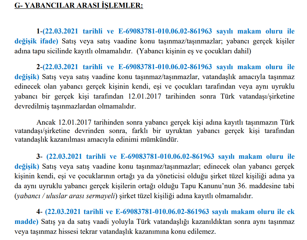 Modifications des lois de l'obtention la nationalité turque lors l’achet d’un immobilier