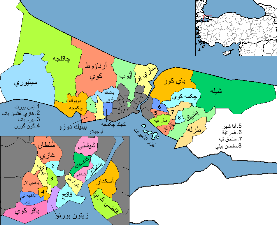 خريطة منطقة شيشلي اسطنبول