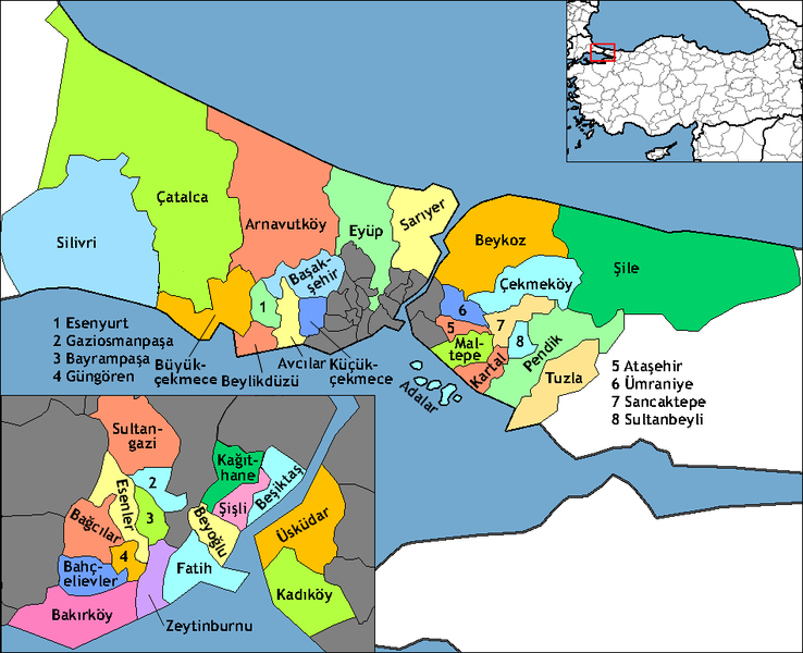 Map of Istanbul in English