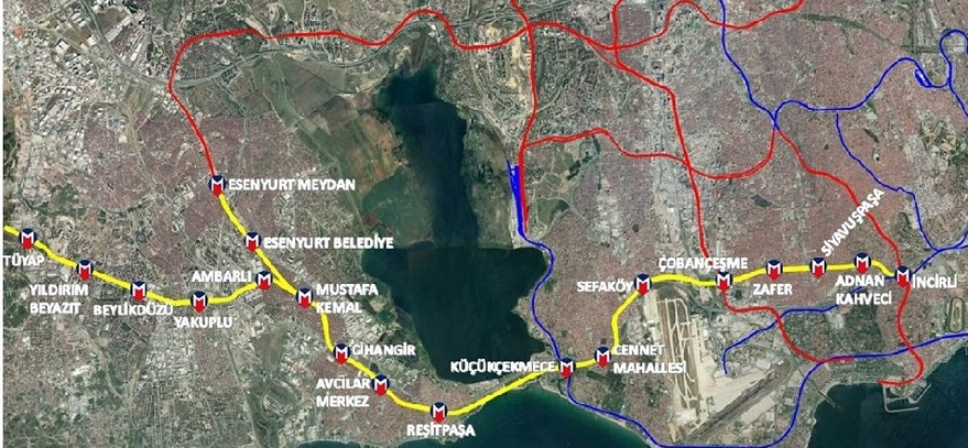 nouvelle ligne de métro " İncirli - Beylikduzu "