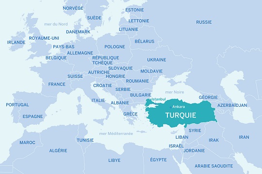 Situation géographique de la Turquie