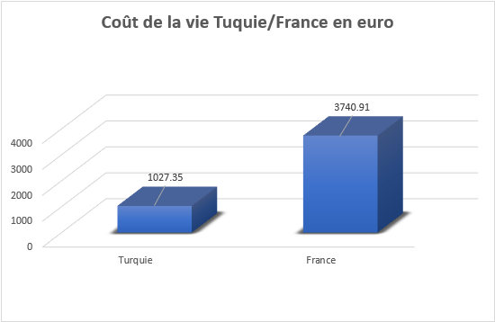 Coût de la Vie en Turquie/France