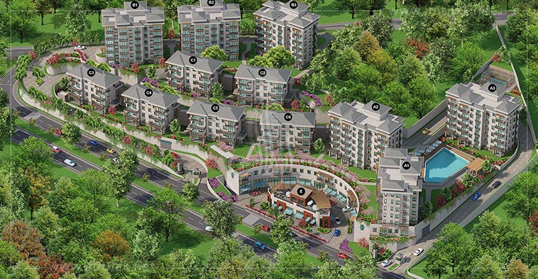 Cheap Apartments for Sale in Istanbul- Hayat Bahche Project IMT-159 Al-Hayat Bahche Project